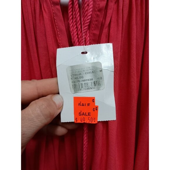 Patrizia Luca Womens Blouse Top Medium Pink Crochet BOHO Peasant Flare Sleeve - Picture 8 of 11